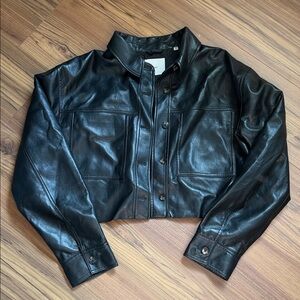 Aritzia Cropped Leather Jacket